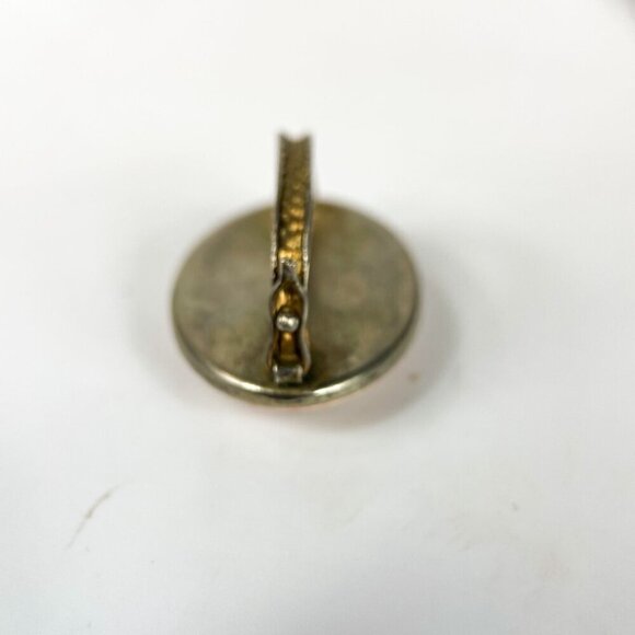 Vintage Pink Rhodonite Marbled Oval Clip-On Necklace Enhancer - Picture 5 of 5